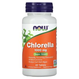 Хлорелла Now Chlorella, 1000мг, 60 таблеток